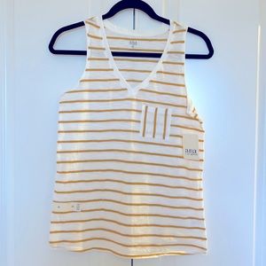 Mustard yellow and white tank top